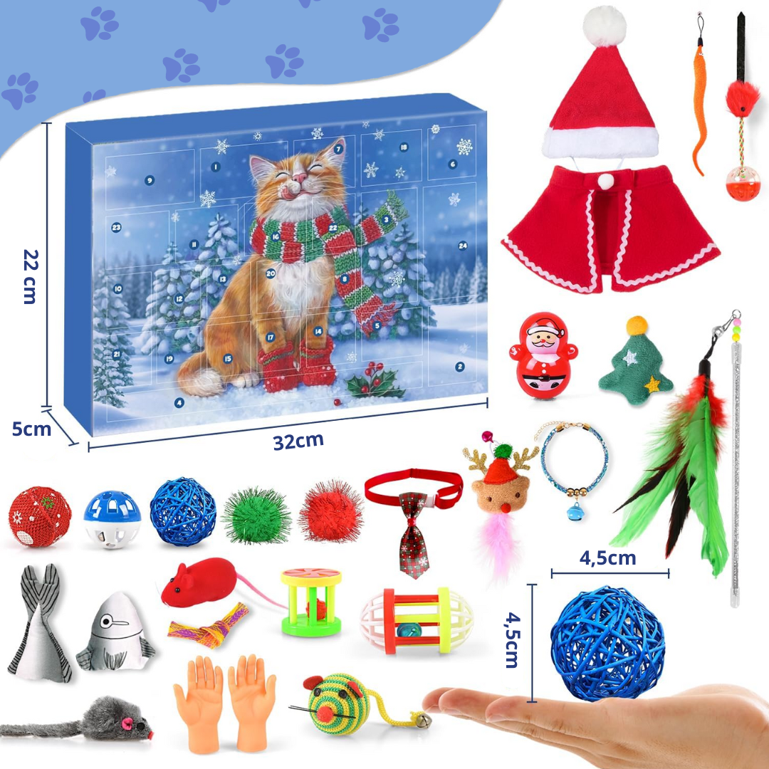 Calendario de Adviento para Gatos con 24 Juguetes